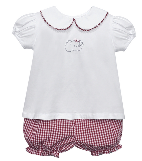 Southern Saturday *CRIMSON/GREY* Elephant Knit Bloomer Set