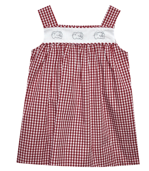 Southern Saturday *CRIMSON/GREY* Elephant Dress