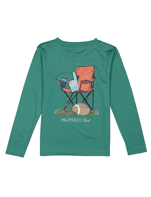 Properly Tied *SIDELINES* LS Performance Tee--Teal