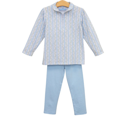 Trotter Street Kids *VINEYARD BLOOMS* 1/4 Zip Pullover Set