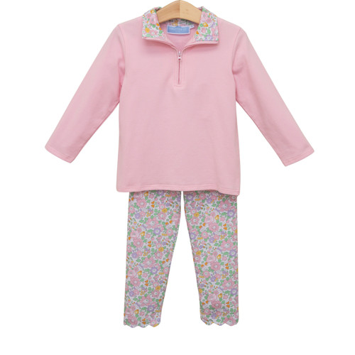 Trotter Street Kids *AUTUMN BLOOMS* 1/4 Zip Pullover Set