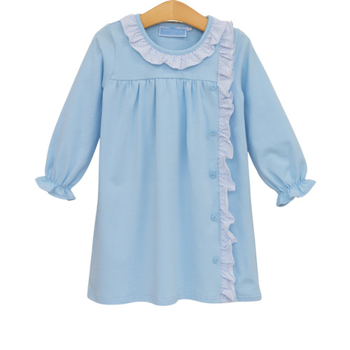 Trotter Street Kids *LUCILLE DRESS* Light Blue Bitty Dot