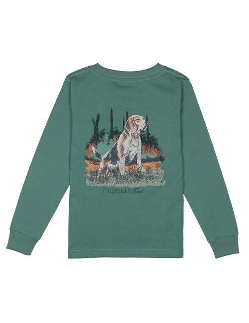Properly Tied *BEAGLE* LS Tee--Marine Green