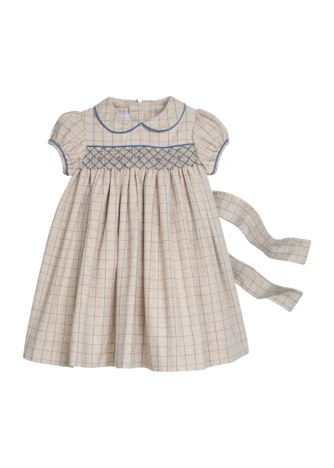Little English *DURHAM WINDOWPANE* Smocked Natalie Dress