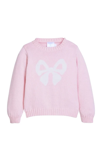 Little English *LIGHT PINK BOW* Intarsia Sweater