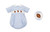 Petit Bebe *FOOTBALL* Blue Gingham Boy Bubble