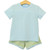 Trotter Street Kids *THOMAS SHORT SET* Green Stripe/Light Blue