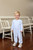 Trotter Street Kids *BENNETT ROMPER* Light Blue Stripe