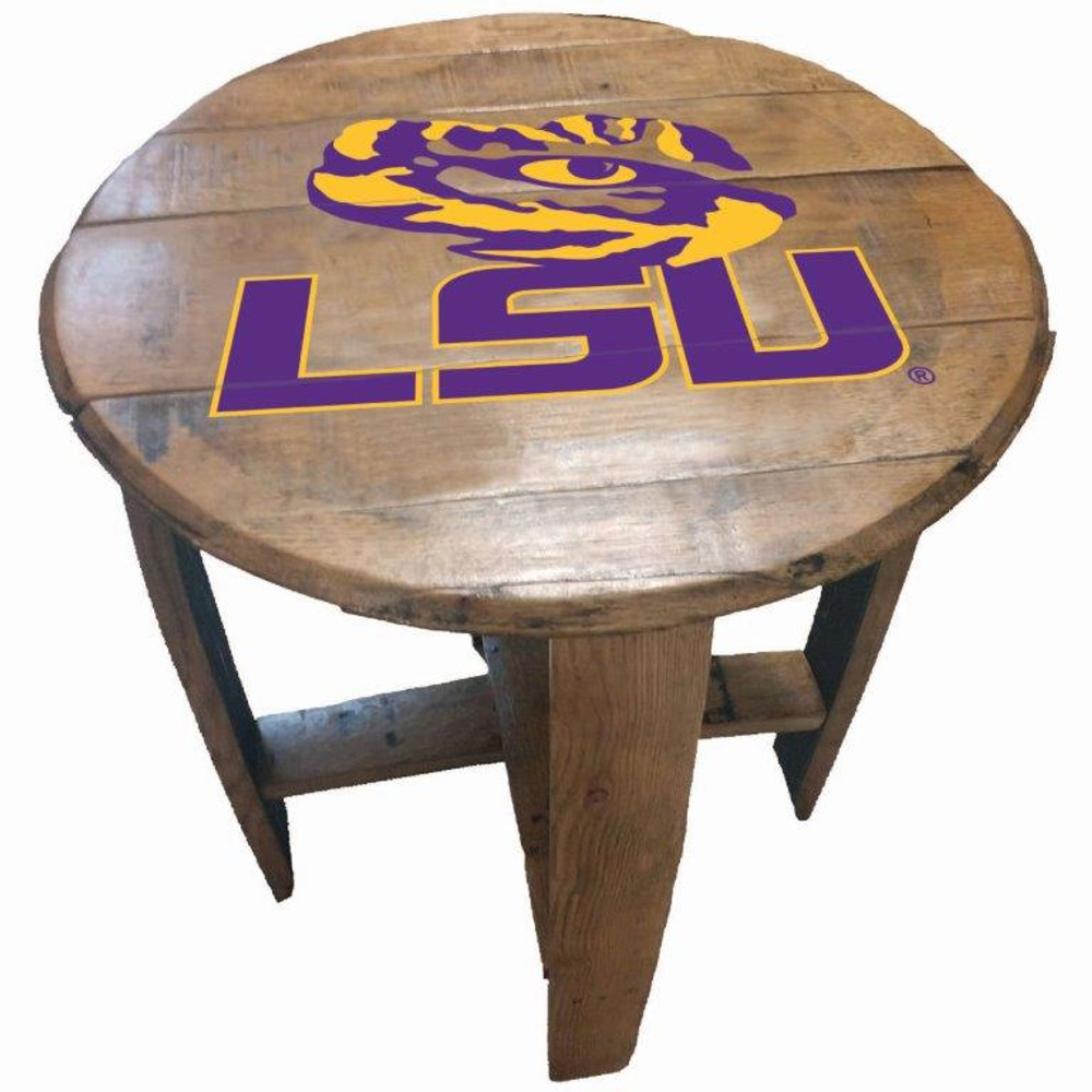 LSU Tigers 21" Barrel Team Logo Table | GREENSTONES | BTT-LSU-01