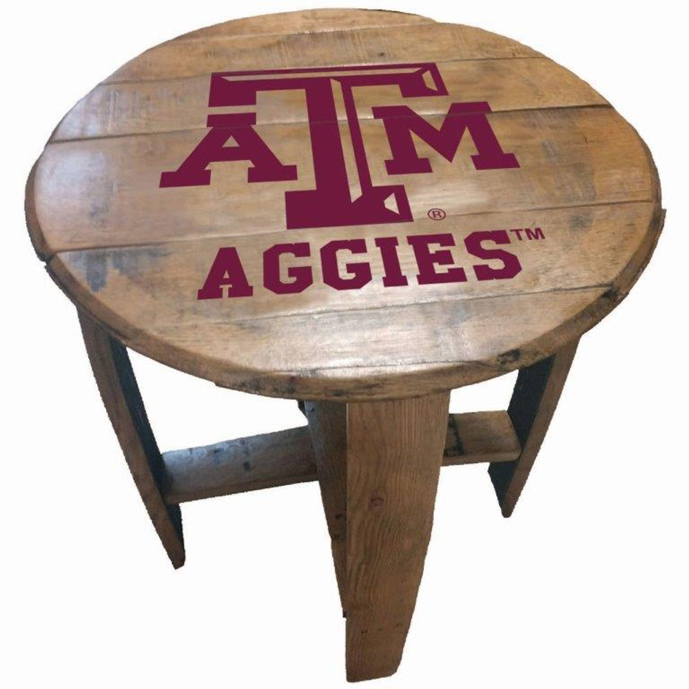 Texas A&M Aggies 21" Barrel Team Logo Table | GREENSTONES | BTT-TXAM-01