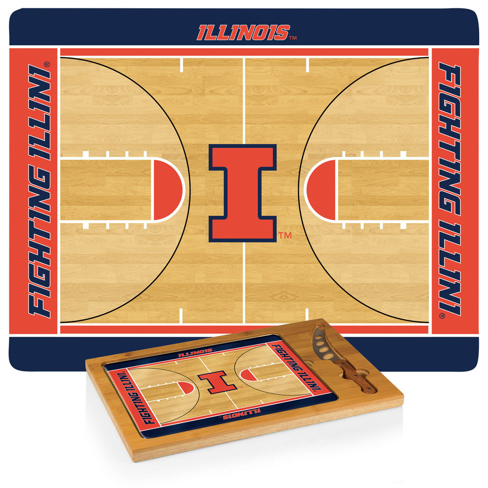 Illinois Fighting Illini Icon Cheese Tray | Picnic Time | 910-00-505-215-0