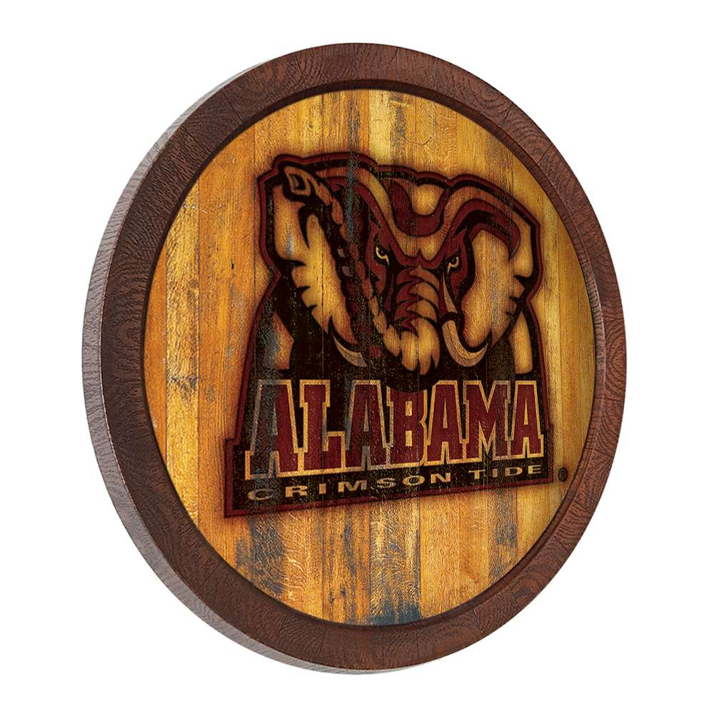 Alabama Crimson Tide Al Logo - Branded Faux Barrel Top Sign