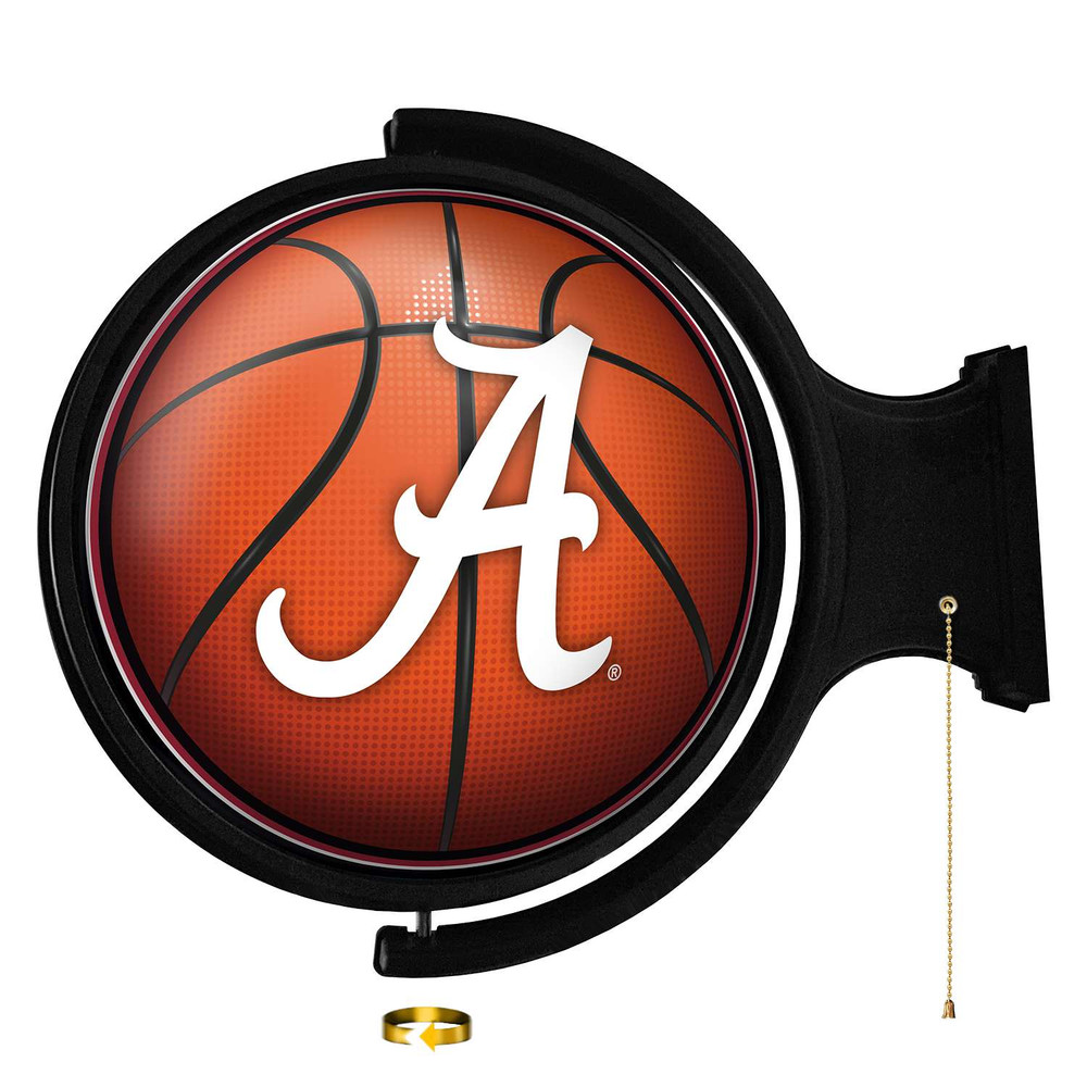 Alabama Crimson Tide Basketball - Original Round Rotating Lighted Wall Sign | The Fan-Brand | NCALCT-115-11