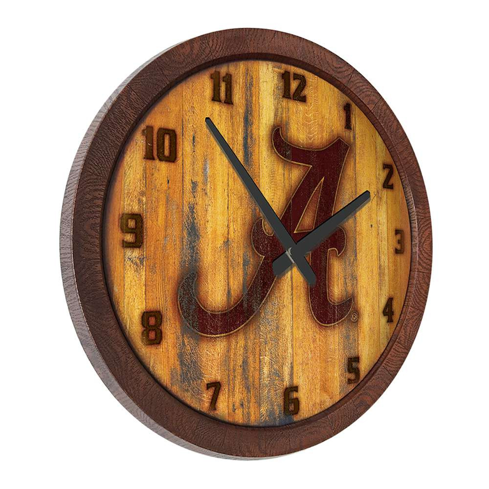 Alabama Crimson Tide Branded Faux Barrel Top Wall Clock