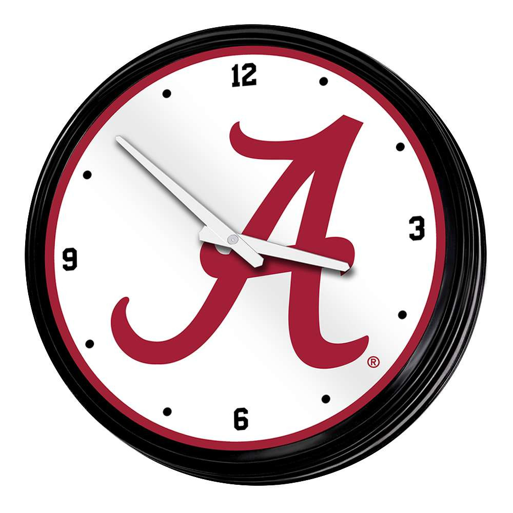 Alabama Crimson Tide Retro Lighted Wall Clock | The Fan-Brand | NCALCT-550-01