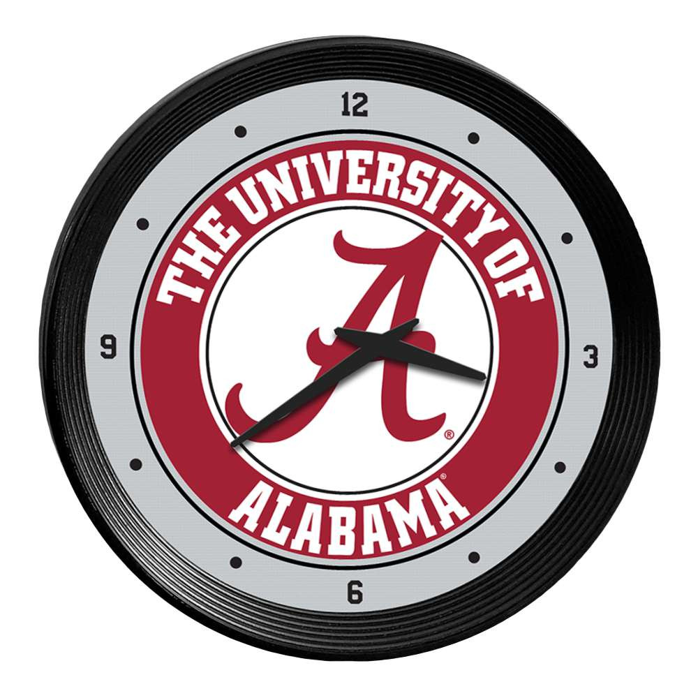 Alabama Crimson Tide Ribbed Frame Wall Clock