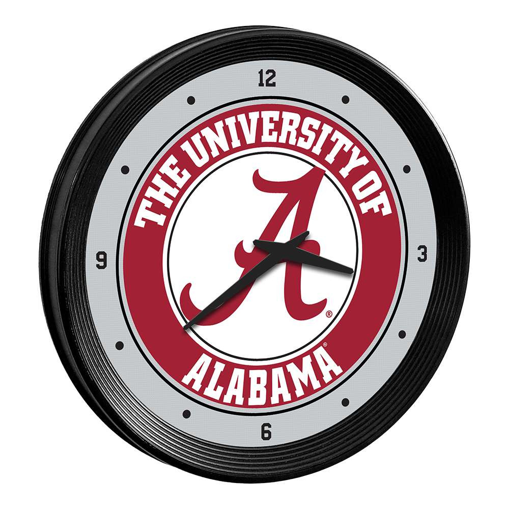 Alabama Crimson Tide Ribbed Frame Wall Clock | The Fan-Brand | NCALCT-530-01