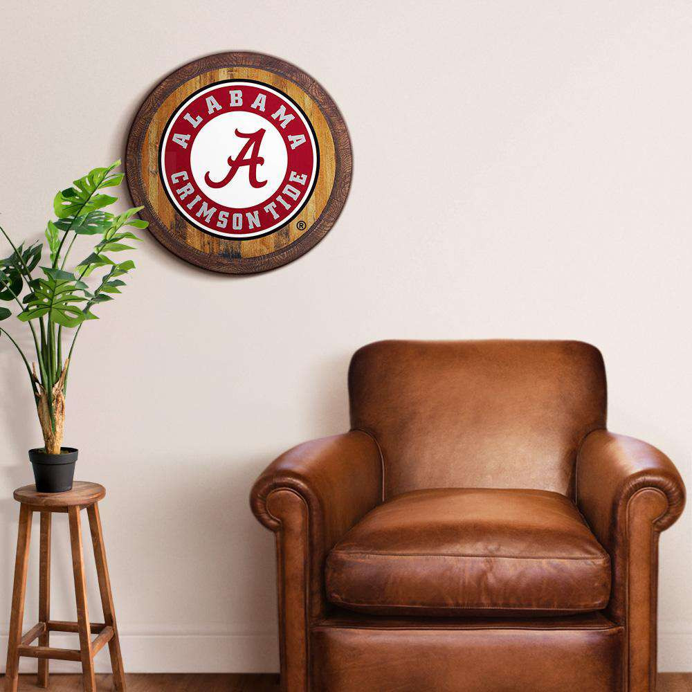 Alabama Crimson Tide School Seal - Faux Barrel Top Sign