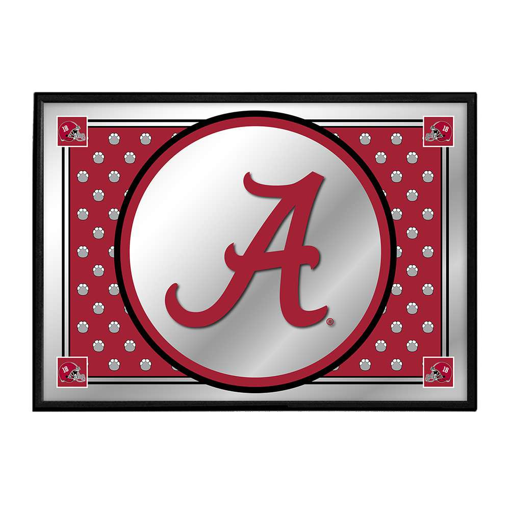 Alabama Crimson Tide Team Spirit - Framed Mirrored Wall Sign - Maroon | The Fan-Brand | NCALCT-265-02B