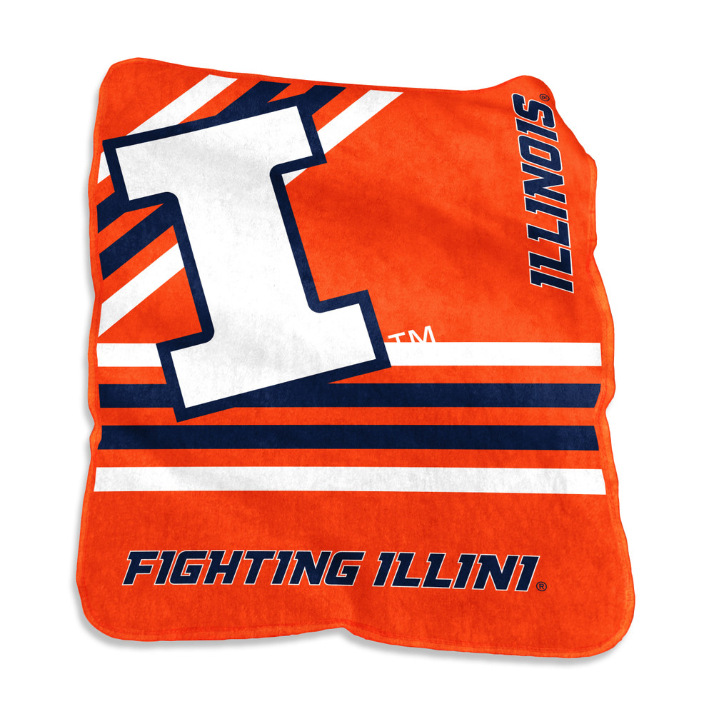 Illinois Fighting Illini Raschel Throw Blanket | Logo Chair | 151-26C