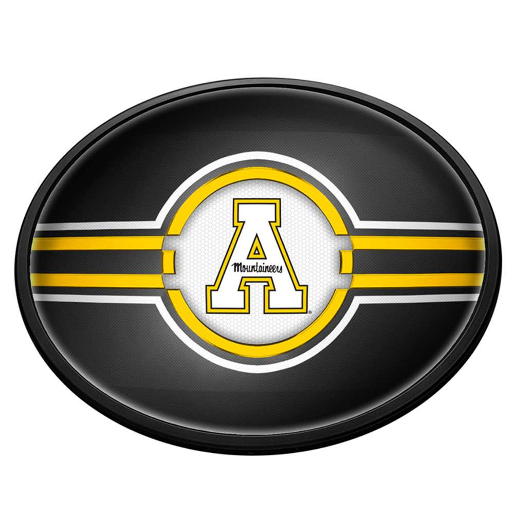 Appalachian State Mountaineers Original Round Oval Slimline Lighted Wall Sign | The Fan-Brand | NCAPST-140-01