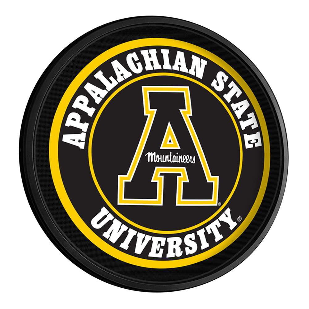 Appalachian State Mountaineers Original Round Slimline Lighted Wall Sign | The Fan-Brand | NCAPST-130-01