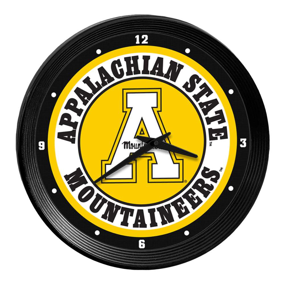 Appalachian State Mountaineers Ribbed Frame Wall Clock | The Fan-Brand | NCAPST-530-01