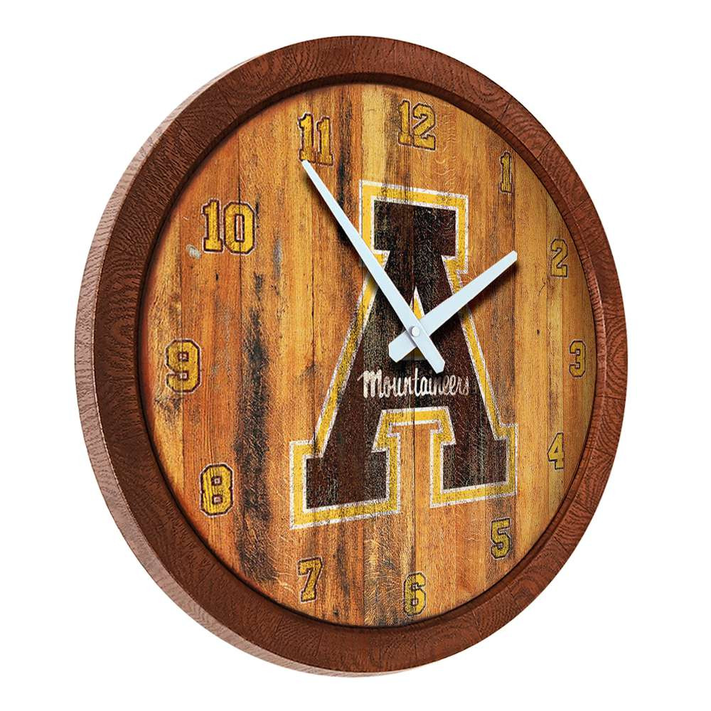 Appalachian State Mountaineers Weathered Faux Barrel Top Wall Clock