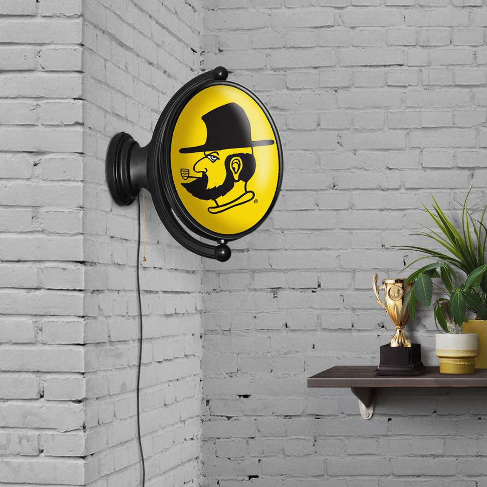 Appalachian State Mountaineers Yosef - Original Oval Rotating Lighted Wall Sign