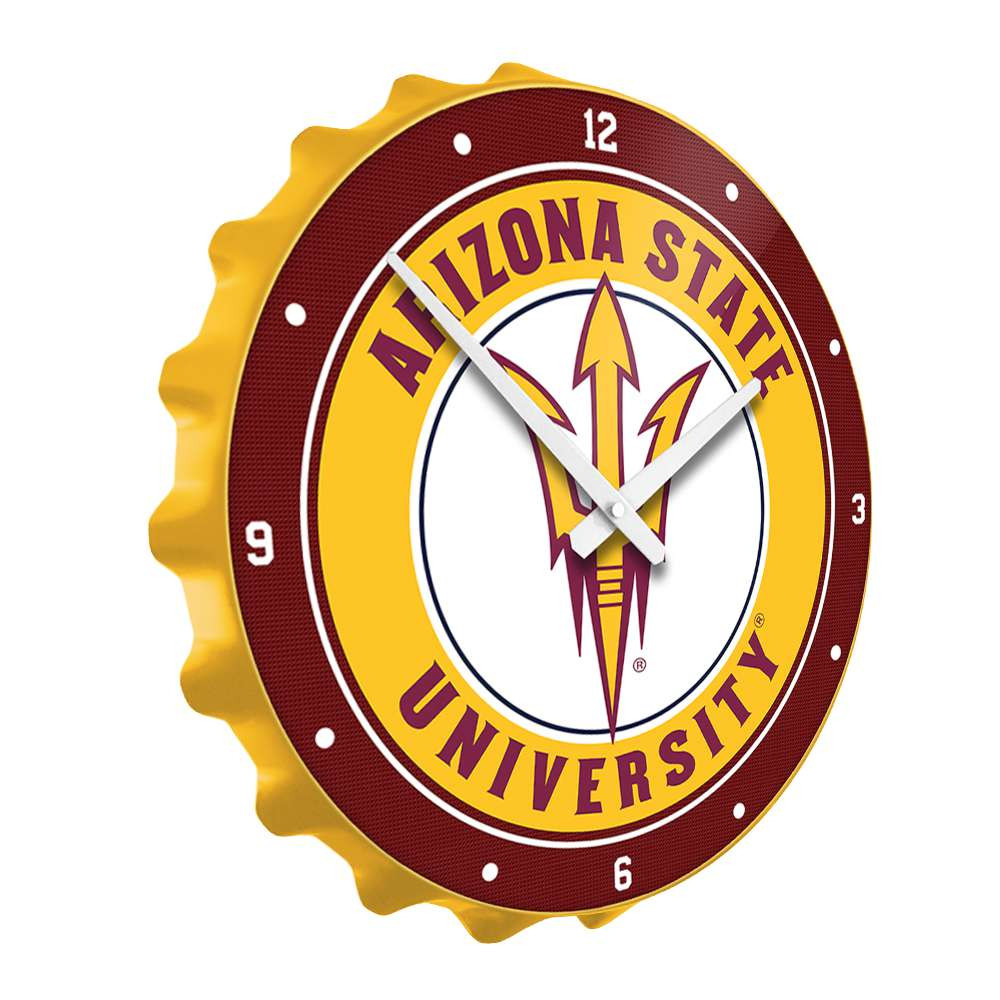 Arizona State Sun Devils Bottle Cap Wall Clock - Yellow