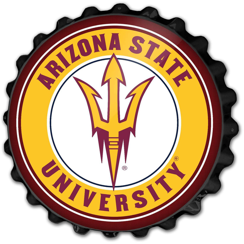 Arizona State Sun Devils Bottle Cap Wall Sign - Black | The Fan-Brand | NCAZST-210-01A