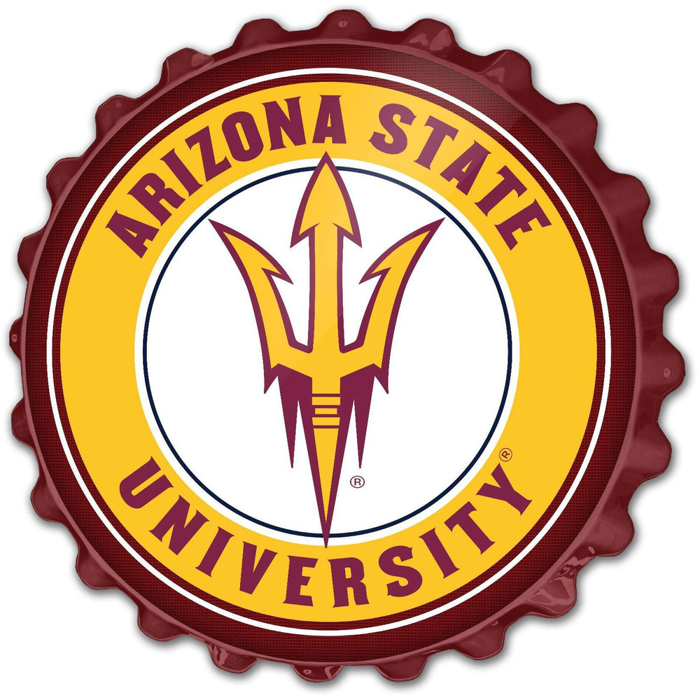 Arizona State Sun Devils Bottle Cap Wall Sign - Maroon | The Fan-Brand | NCAZST-210-01C