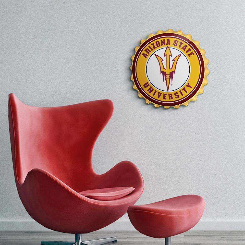 Arizona State Sun Devils Bottle Cap Wall Sign - Yellow