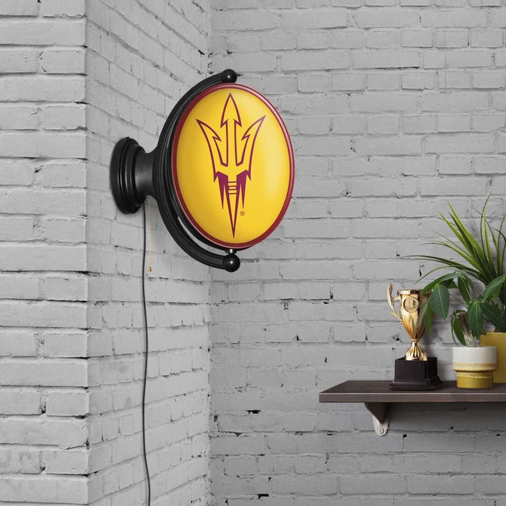 Arizona State Sun Devils Original Oval Rotating Lighted Wall Sign - Yellow