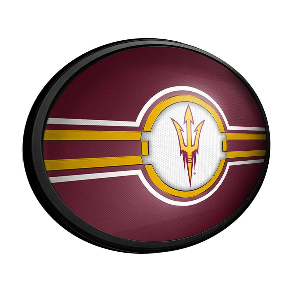 Arizona State Sun Devils Oval Slimline Lighted Wall Sign - Maroon