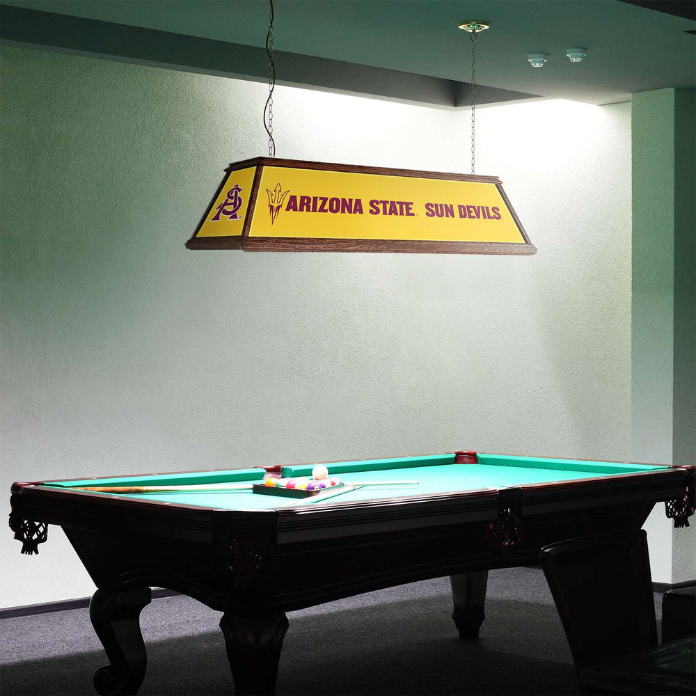 Arizona State Sun Devils Premium Wood Pool Table Light - Yellow - Sun Devils