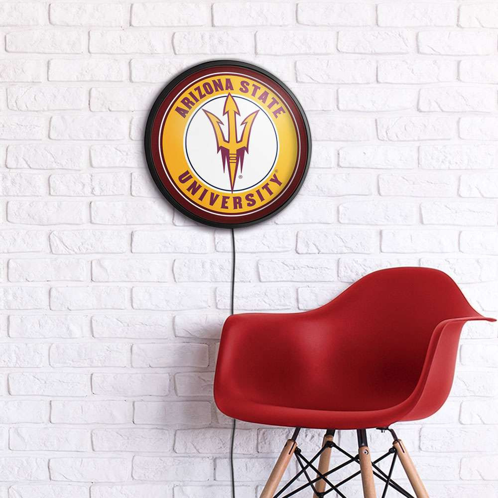 Arizona State Sun Devils Round Slimline Lighted Wall Sign