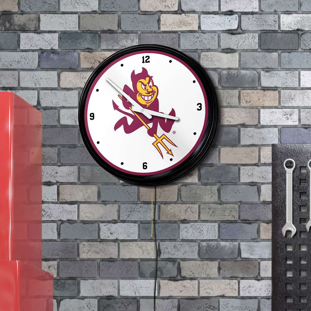 Arizona State Sun Devils Sparky - Retro Lighted Wall Clock
