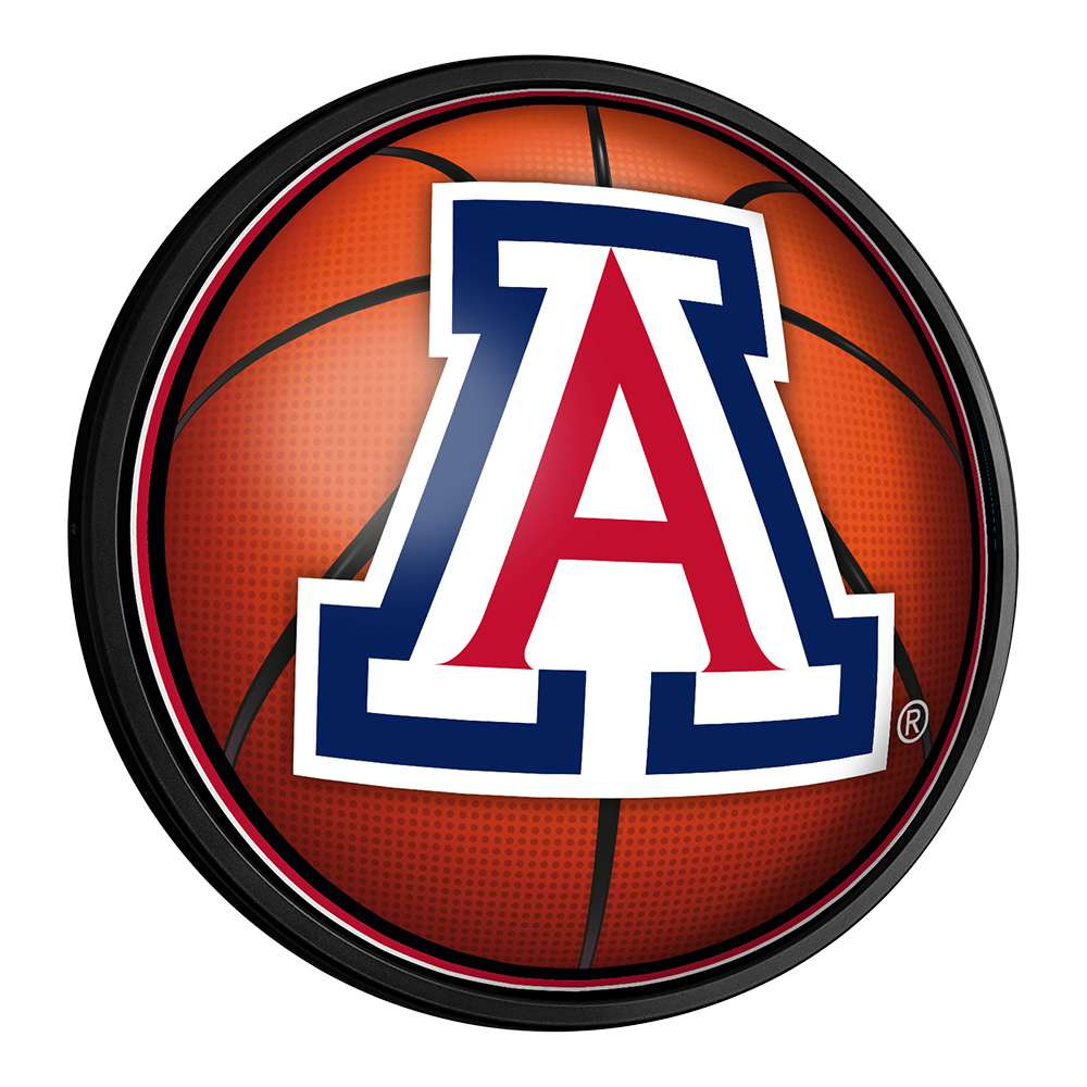 Arizona Wildcats Basketball - Round Slimline Lighted Wall Sign | The Fan-Brand | NCARIZ-130-11