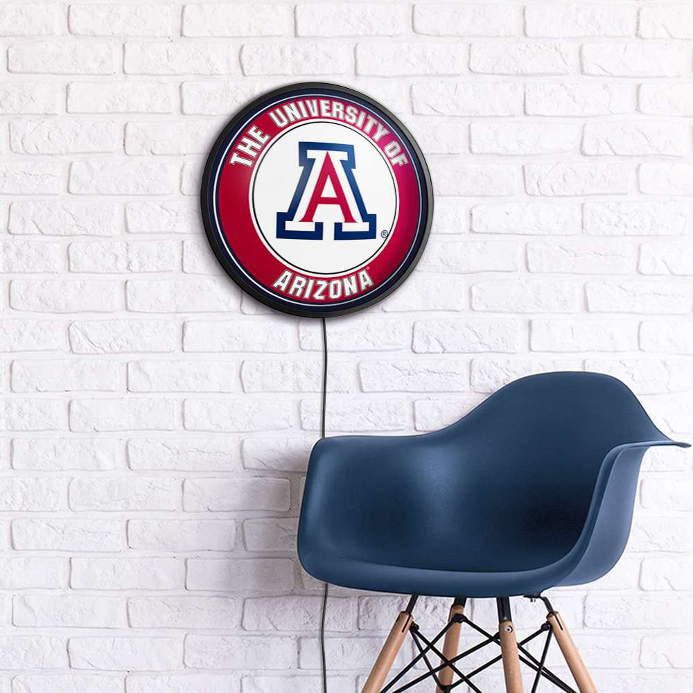 Arizona Wildcats Round Slimline Lighted Wall Sign