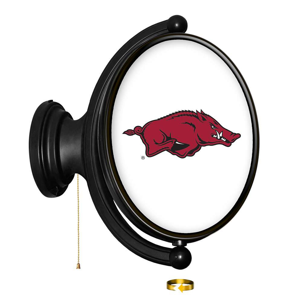 Arkansas Razorbacks Original Oval Rotating Lighted Wall Sign | The Fan-Brand | NCARKR-125-01