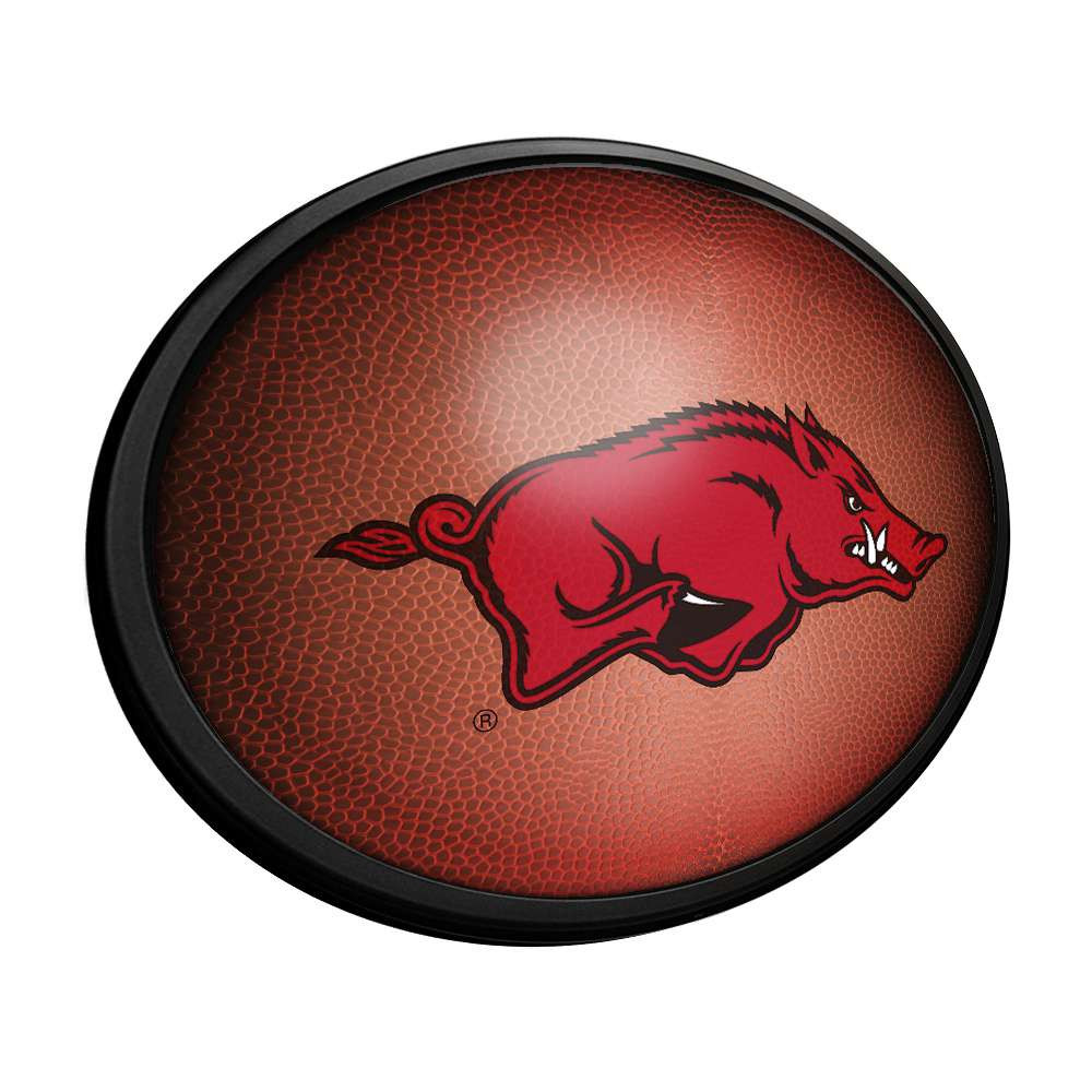 Arkansas Razorbacks Pigskin - Oval Slimline Lighted Wall Sign