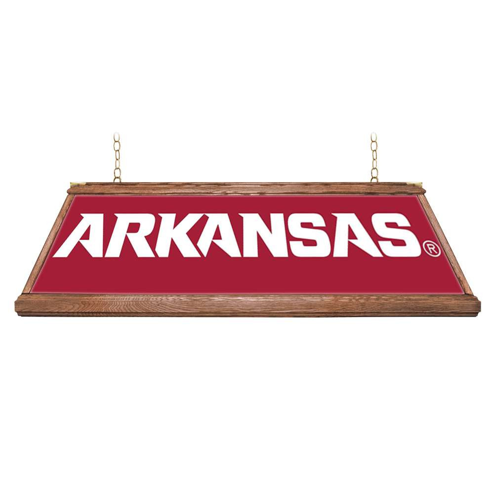 Arkansas Razorbacks Premium Wood Pool Table Light - Red