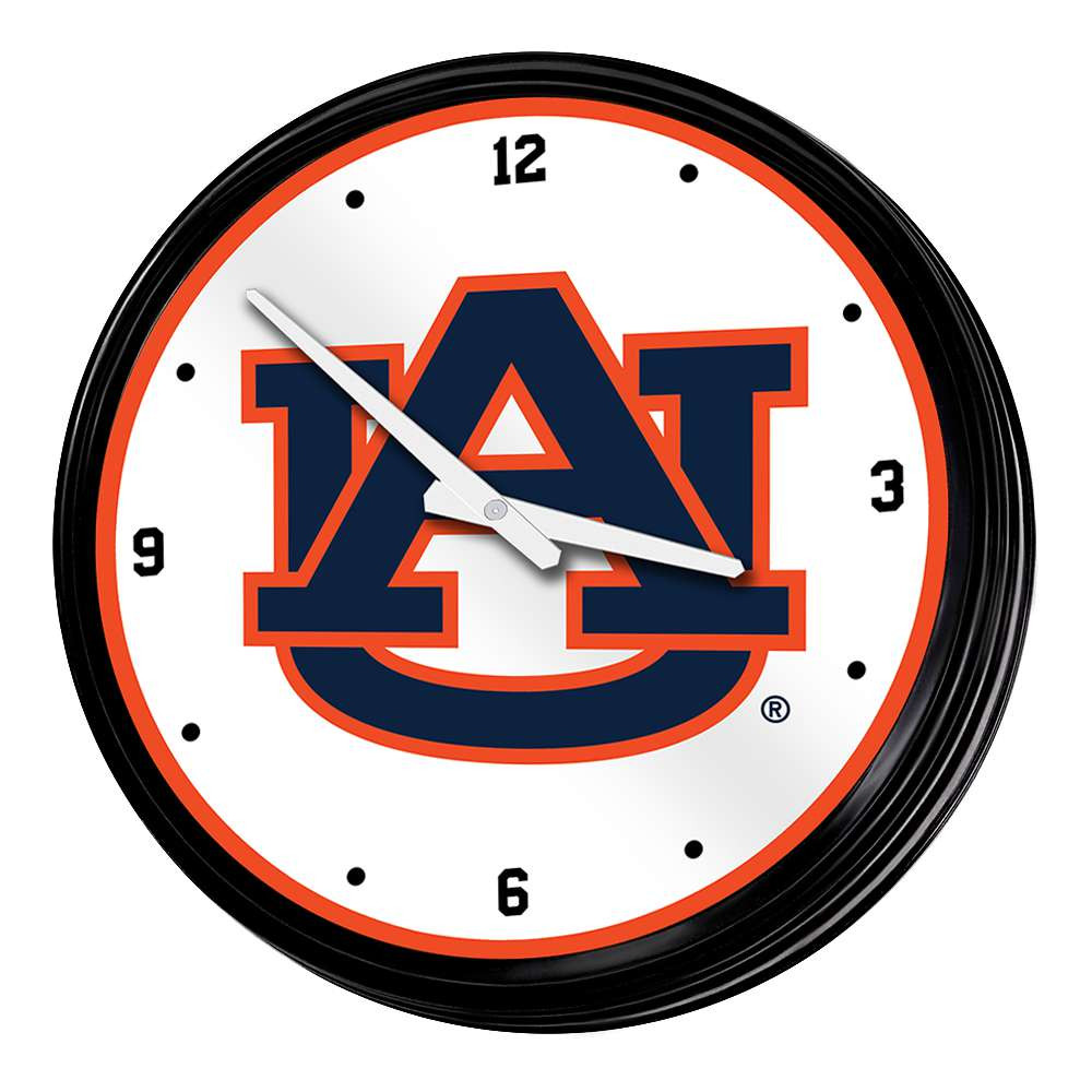 Auburn Tigers  Retro Lighted Wall Clock | The Fan-Brand | NCAUBT-550-01