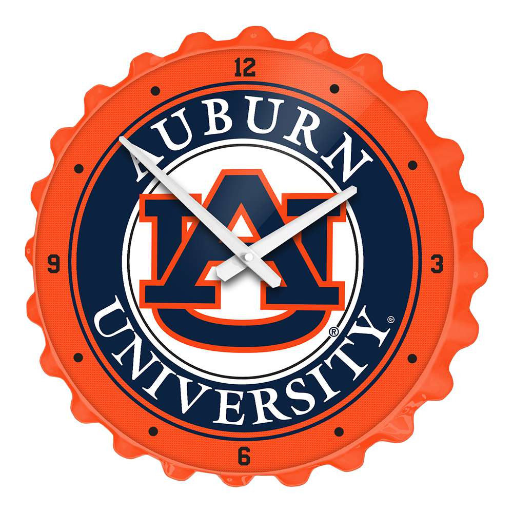 Auburn Tigers Bottle Cap Wall Clock | The Fan-Brand | NCAUBT-540-01
