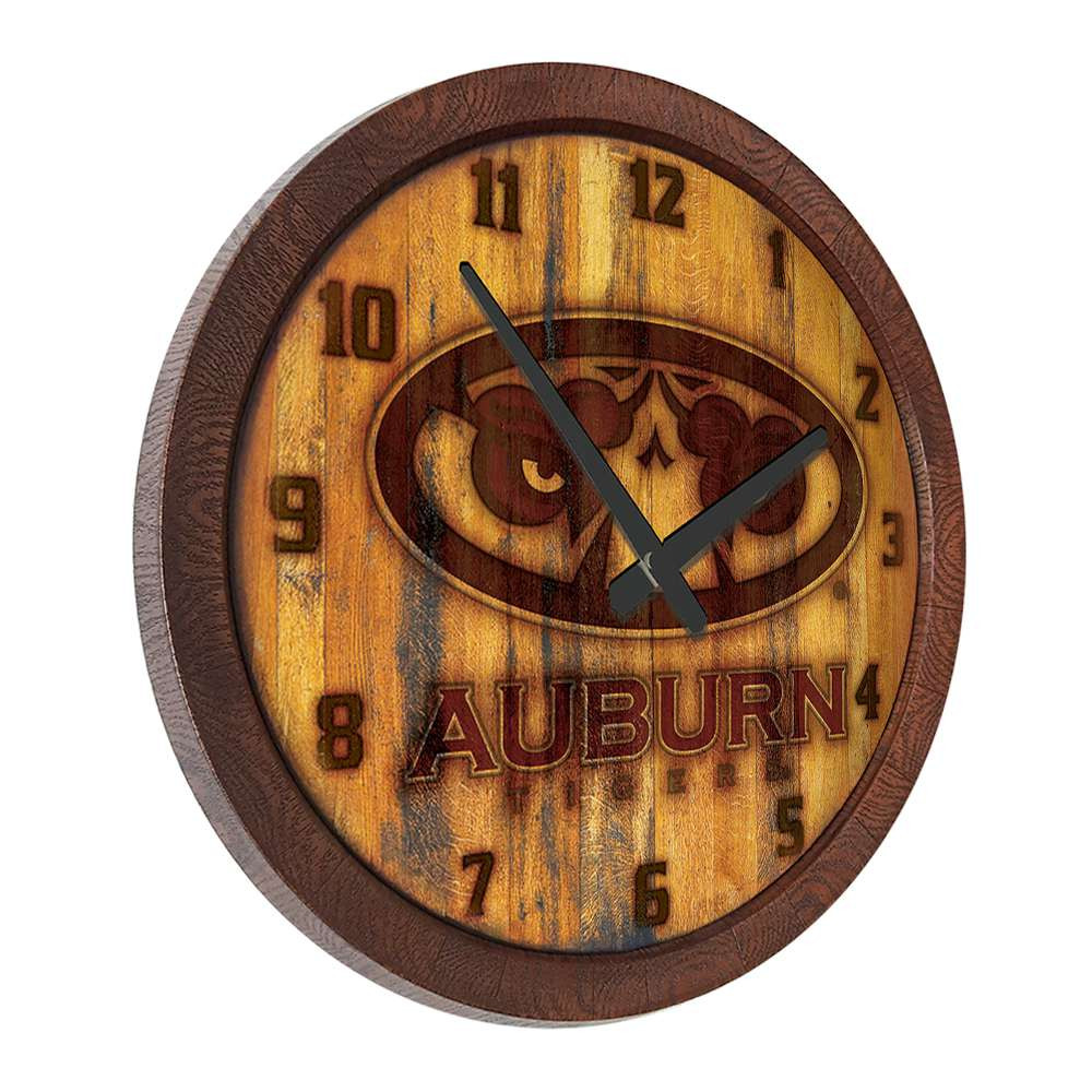 Auburn Tigers Branded Faux Barrel Top Wall Clock