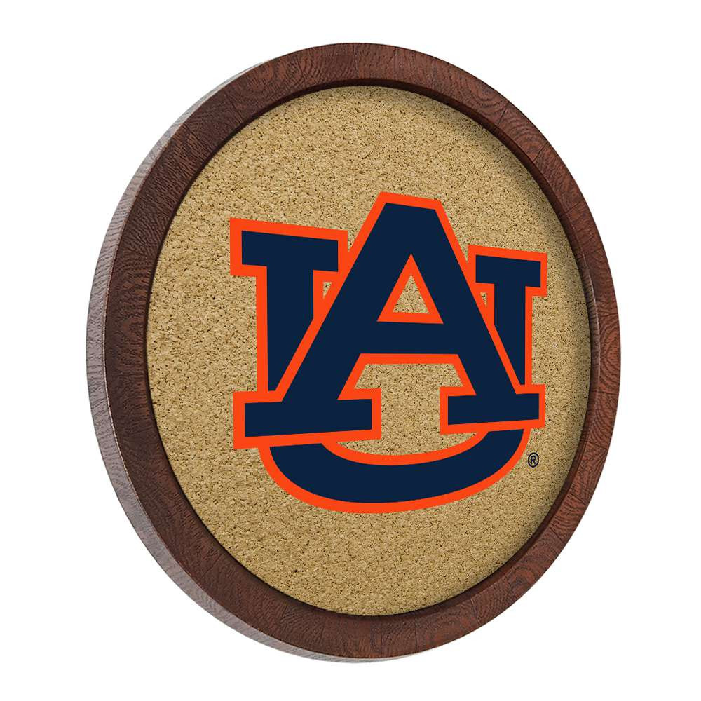 Auburn Tigers Faux Barrel Framed Cork Board - Color Logo