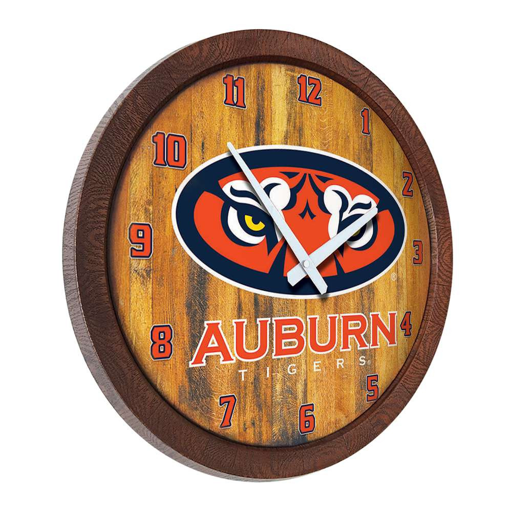Auburn Tigers Faux Barrel Top Wall Clock
