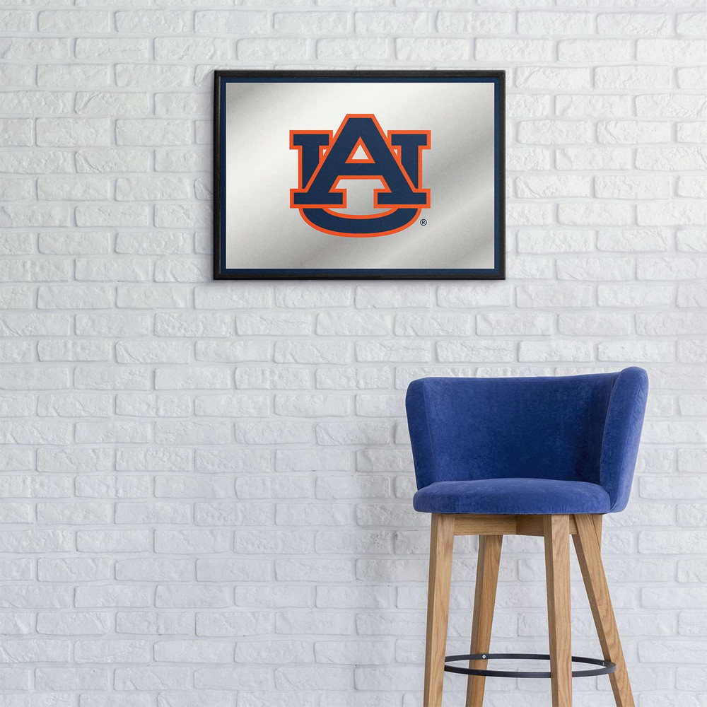 Auburn Tigers Framed Mirrored Wall Sign - Blue Edge