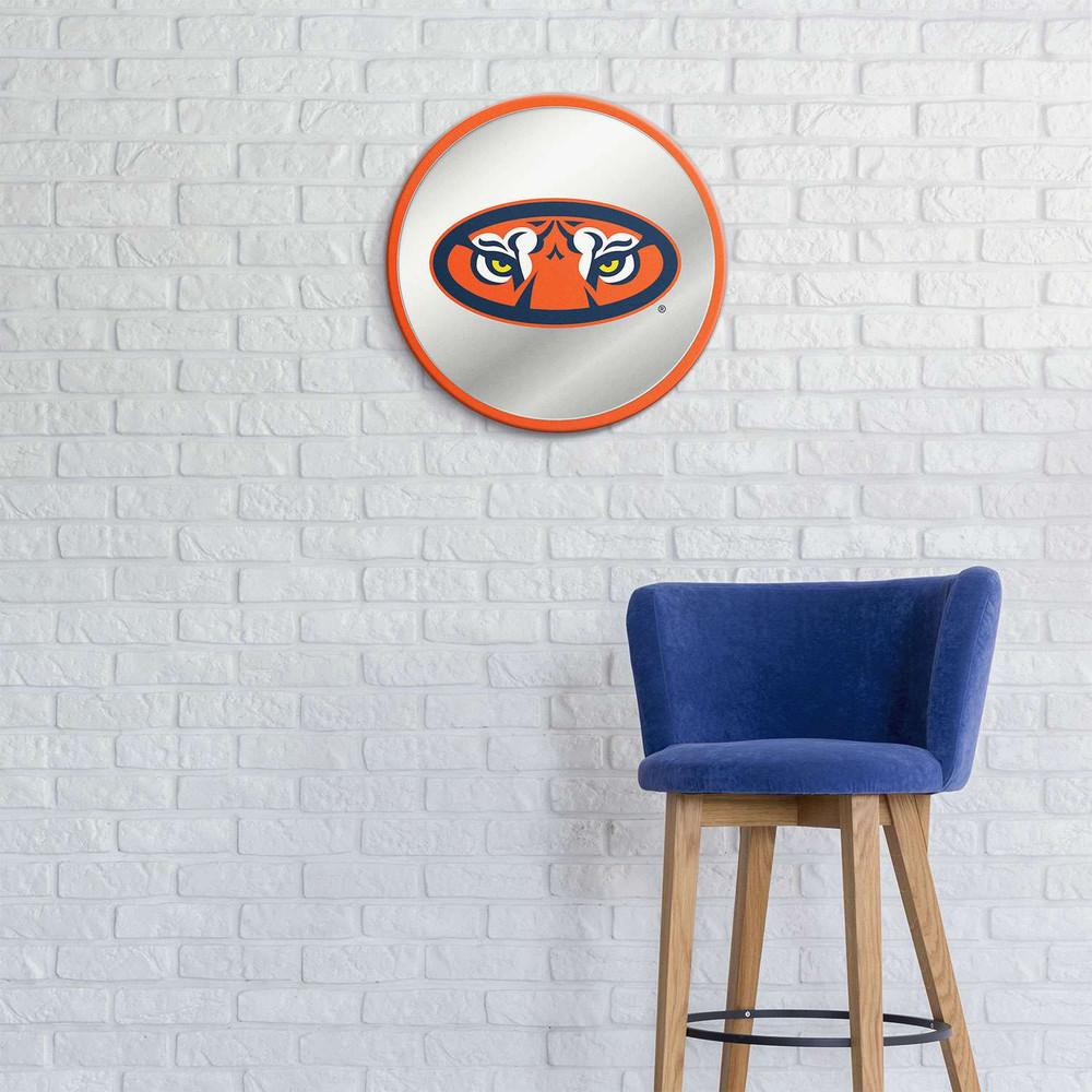 Auburn Tigers Mascot - Modern Disc Mirrored Wall Sign - Orange